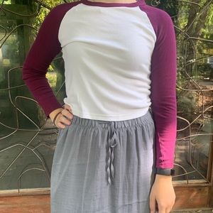 Purple and white ribbed baseball shirt from h&m